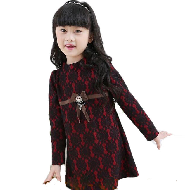 Wholesaler's Sustainable Long Sleeve Formal Dress for 13 Year Old Girl Lace Decoration for First Communion Autumn Season