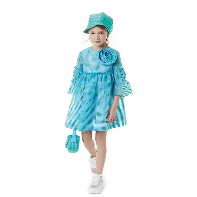 Child Clothes Wholesale Custom Fashion Design Party Dresses for Fat Girls