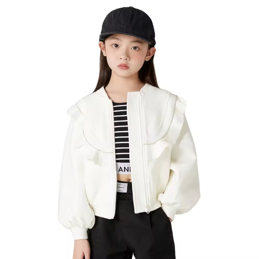 Guangzhou Winter Fashion Jackets for Girls Age 12 Solid Pattern Printed Children's Coats Plus Size Trench Outerwear