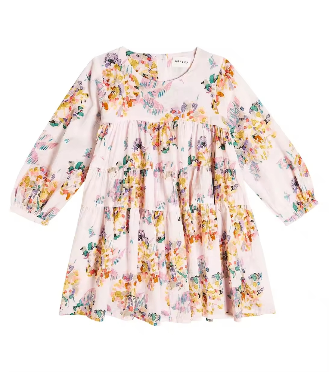 Custom Cheap pink Children Girls Dresses With Flower Printed Wholesale Organic Cotton Kids Clothing Factory
