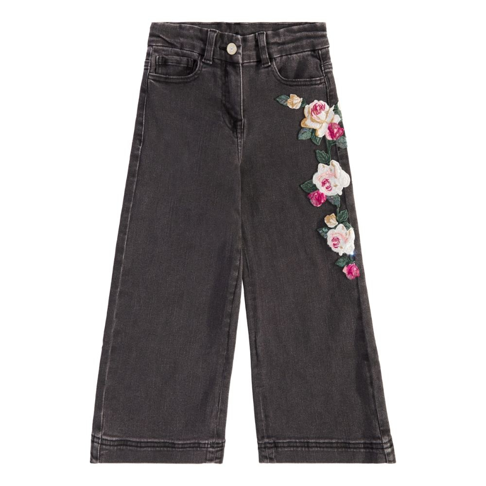 Custom Made Girls Jeans Kids Clothes for Flared Style Cotton Summer Pants With Cartoon Print Baby Pants